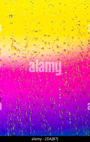 Colorful Gradient abstract background with water droplets. Macro photography Stock Photo
