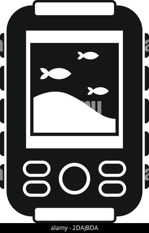Float echo sounder icon, simple style Stock Vector