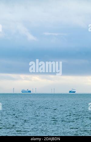 Vehicle Ferry 'Pauline' at Very Mouth of Thames Estuary Passing Through ...