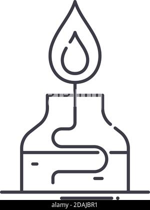 Burner icon, linear isolated illustration, thin line vector, web design sign, outline concept symbol with editable stroke on white background. Stock Vector