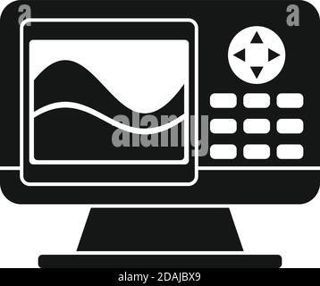 Radar echo sounder icon, simple style Stock Vector