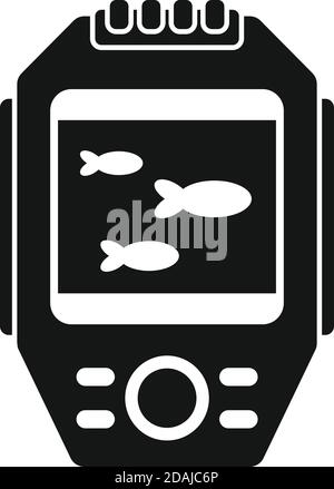 Display echo sounder icon, simple style Stock Vector