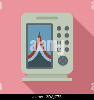 Instrument echo sounder icon, flat style Stock Vector