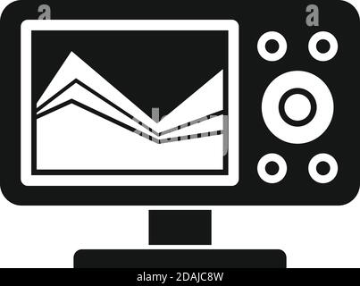 Sonar echo sounder icon, simple style Stock Vector