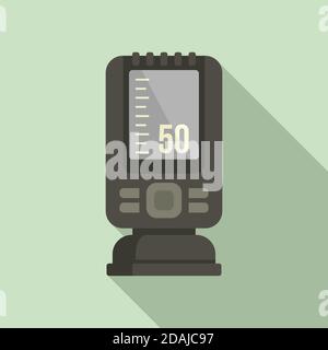 Echo sounder fish catch icon, flat style Stock Vector