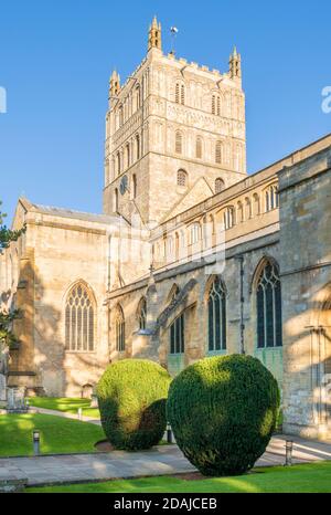 Tewkesbury Abbey Tewkesbury or the Abbey Church of St Mary the Virgin Tewkesbury, Gloucestershire, England, GB, UK, Europe Stock Photo