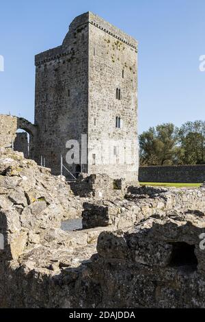 Kells Priory ruins of a fortified Agustine monastary in County Kilkenny, Ireland Stock Photo