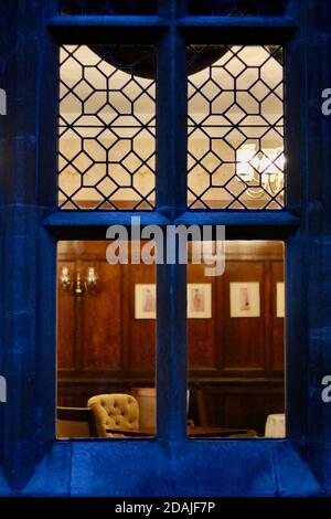 12 November 2020 - England UK: View in through window of historic building Stock Photo