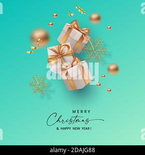 Merry Christmas and Happy New Year banner Stock Vector