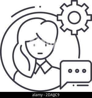 Business competency icon, linear isolated illustration, thin line vector, web design sign, outline concept symbol with editable stroke on white Stock Vector