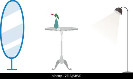 Home furniture flat objects set Stock Vector