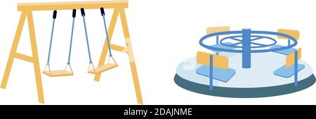 Playground equipment objects set Stock Vector