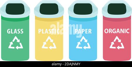 Waste sorting vector objects set Stock Vector