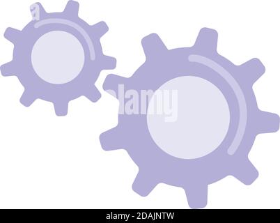 Cogwheels flat color vector object Stock Vector