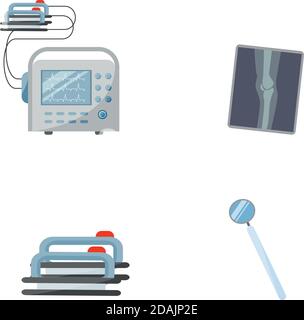 Physician instruments flat color vector object set Stock Vector