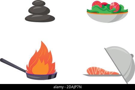 Kitchen preparation flat color vector object set Stock Vector