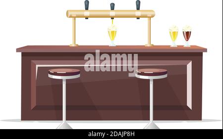 Bar counter flat color vector object Stock Vector