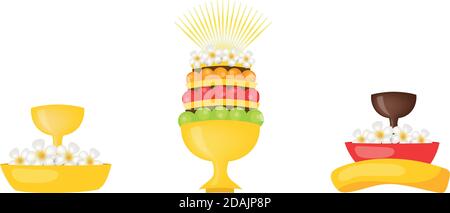 Indonesian fruit hats flat color vector objects set Stock Vector