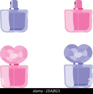 Perfume flat vector objects set Stock Vector