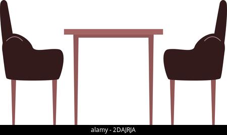 Table and chairs flat color vector object Stock Vector