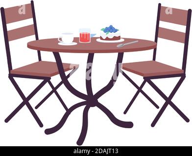 Cafe table with order flat color vector object Stock Vector