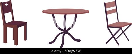 Contemporary cafe furniture flat color vector object set Stock Vector