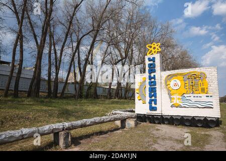 CHERNOBYL, UKRAINE - Apr. 26, 2015: Lost city. Near Chernobyl area. Kiev region, Ukraine Stock Photo