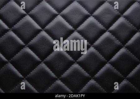 Leather grid black rhombus texture background for decor  Stock Photo