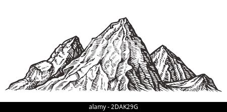 Mountain landscape. Nature sketch vector illustration Stock Vector