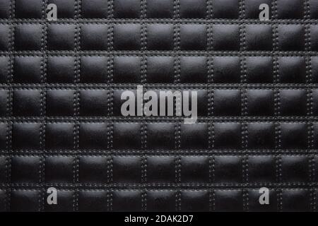 Leather grid black rhombus texture background for decor  Stock Photo