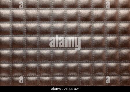 Leather grid bronze rhombus texture background for decor  Stock Photo