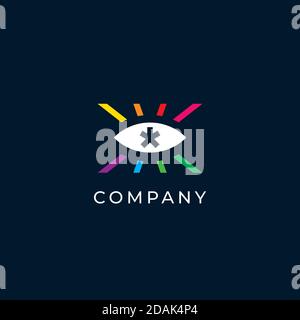 Eye vector logo. Eye geometric sign,symbol, icon Eye vector illustration. Eye on dark background vector. Stock Vector