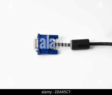 New vga cable male connector isolated on white background Stock Photo