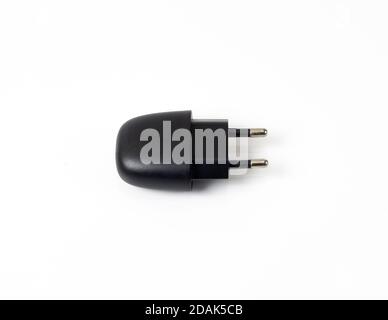 Two pin usb wall charger plug isolated on white background Stock Photo