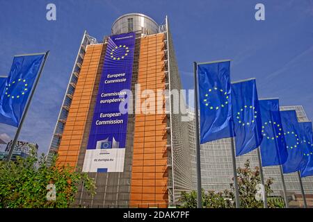 The Berlaymont Building, the headquarters of the European Commission in Brussels. Belgium.