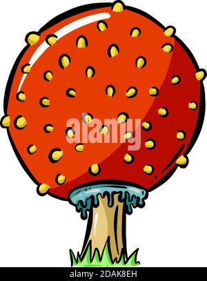 Fun Cartoon Mushroom Toadstool Character Vector Illustration Stock Vector