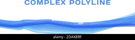 Abstract blue complex polyline on white background. Vector design graphics Stock Vector