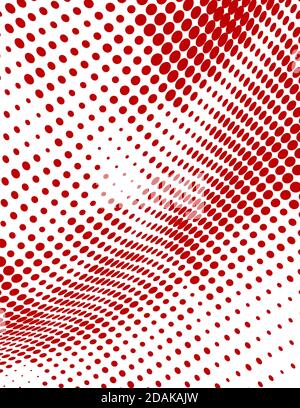Abstract warped vertical dotted background with halftone effect. Vector graphics Stock Vector