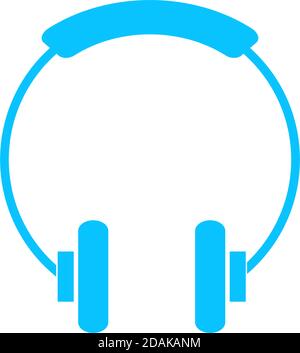 Headphone icon flat. Blue pictogram on white background. Vector illustration symbol Stock Vector
