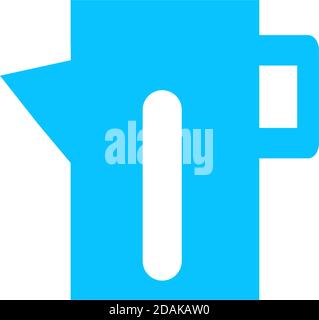 Teapot kettle icon flat. Blue pictogram on white background. Vector illustration symbol Stock Vector