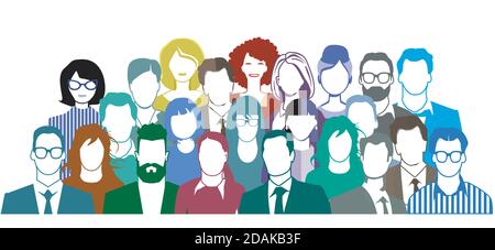 Group of people portrait, team group - vector illustration Stock Vector