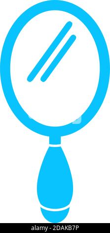 Hand Mirror icon flat. Blue pictogram on white background. Vector illustration symbol Stock Vector
