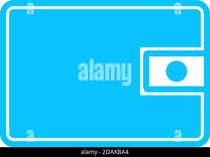 Wallet icon flat. Blue pictogram on white background. Vector illustration symbol Stock Vector