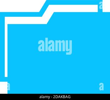 Folder icon flat. Blue pictogram on white background. Vector illustration symbol Stock Vector