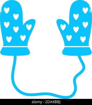 Baby gloves icon flat. Blue pictogram on white background. Vector illustration symbol Stock Vector