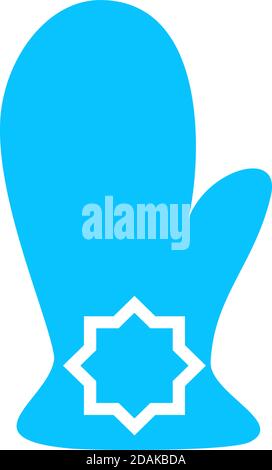 Mitten icon flat. Blue pictogram on white background. Vector illustration symbol Stock Vector