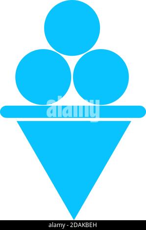 Ice Cream icon flat. Blue pictogram on white background. Vector illustration symbol Stock Vector