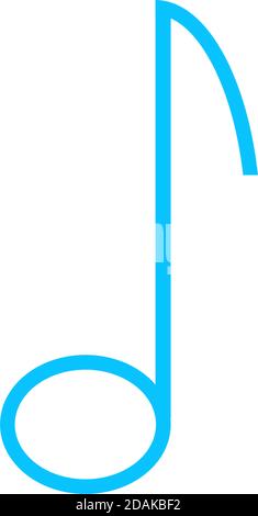 Music note icon flat. Blue pictogram on white background. Vector illustration symbol Stock Vector