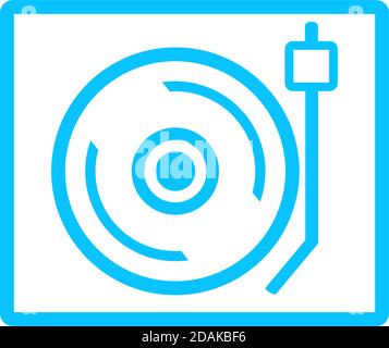Retro music icon flat. Blue pictogram on white background. Vector illustration symbol Stock Vector