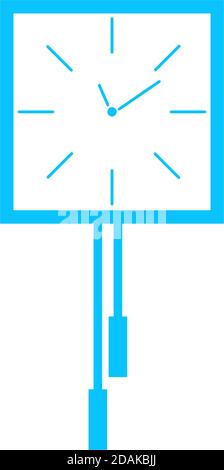 Wall clocks icon flat. Blue pictogram on white background. Vector illustration symbol Stock Vector